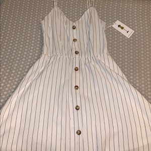 white stripped dress